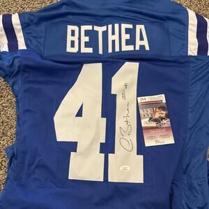 Antoine Bethea Signed Indianapolis Blue Football Jersey JSA COA